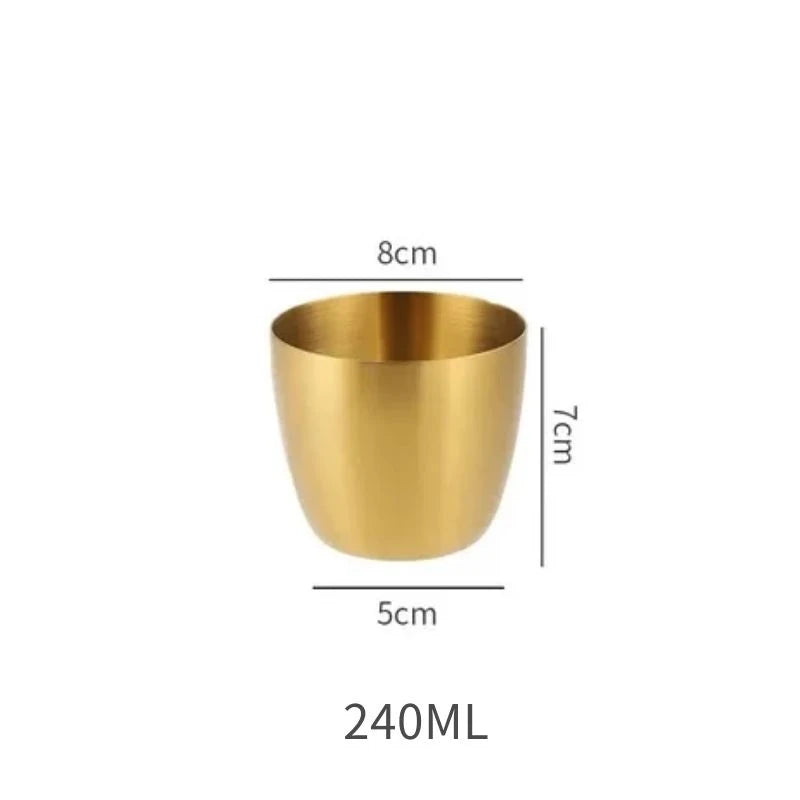 Stainless Steel Cup Stackable Water Coffee Cup Small Portable Wide Mouth Beer Tea Cup Wine Cup Mouthwash Cup