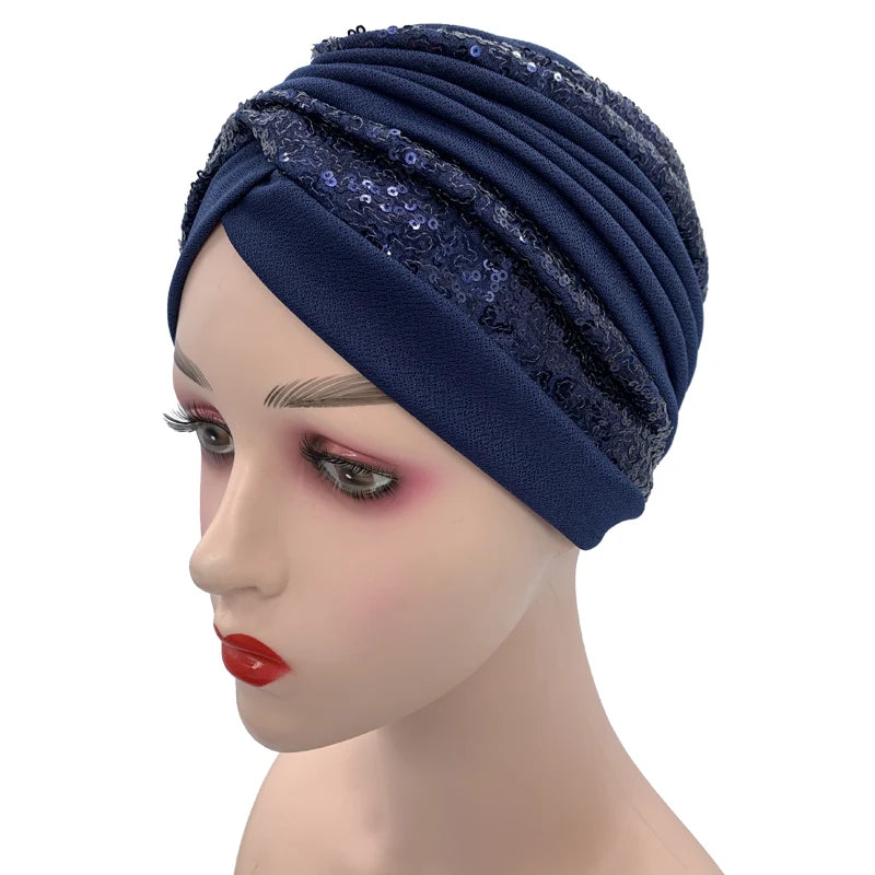 The Sequin Turban Cap – Shine with Modesty and Grace