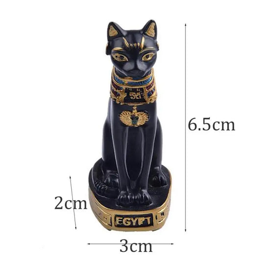 Vintage Egyptian Cat Miniature – Collectible Bastet Resin Figurine for Home & Background Decor