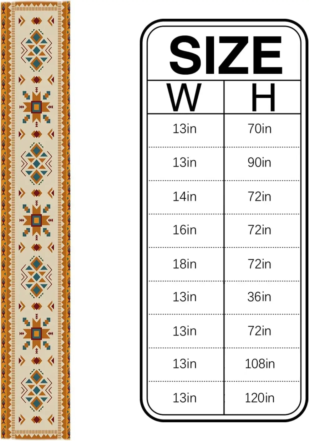 The Turquoise Mesa – Southwest Orange & Blue Linen Table Runner