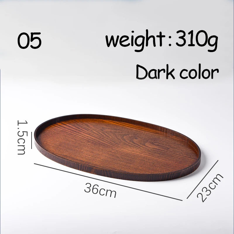 Oval Serving Trays Tableware Dessert Tea Saucer Coasters Coffee Coasters Wooden Plate Storage Food Display Home Hotel Decor