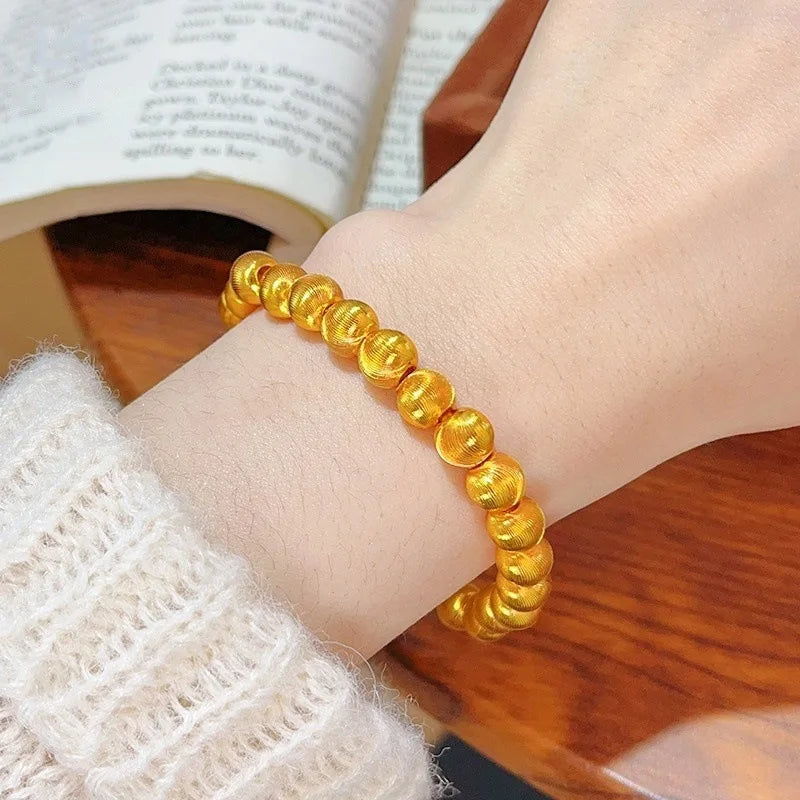 24K Gold AU999 Cat's Eye Heart Bracelet Women's - Premium gold-set cat's eye, timeless heart, matches dresses & shirts