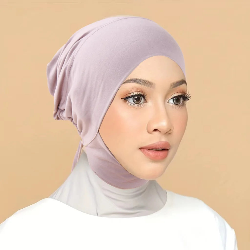 Inner Cap Hijab For Women Solid Underscarf Hijab Undercap Scarf Turban Hat Islamic Muslim Hijabs Ready To Wear Headcover