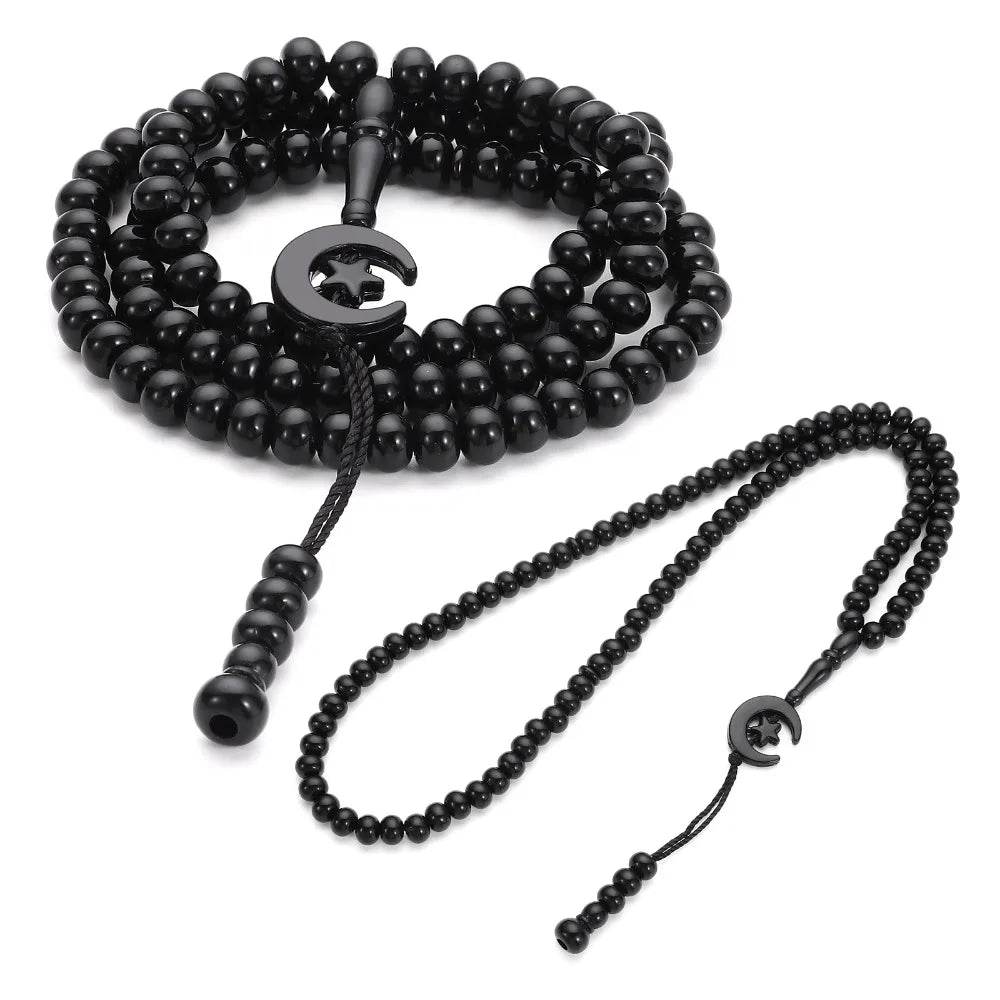 2pcs Prayer Beads Muslim Tasbih 99 Beads Allah Muhammad Engraved Islamic Prayer Rosary Bead Misbaha Tasbeeh 99 Prayer Beads