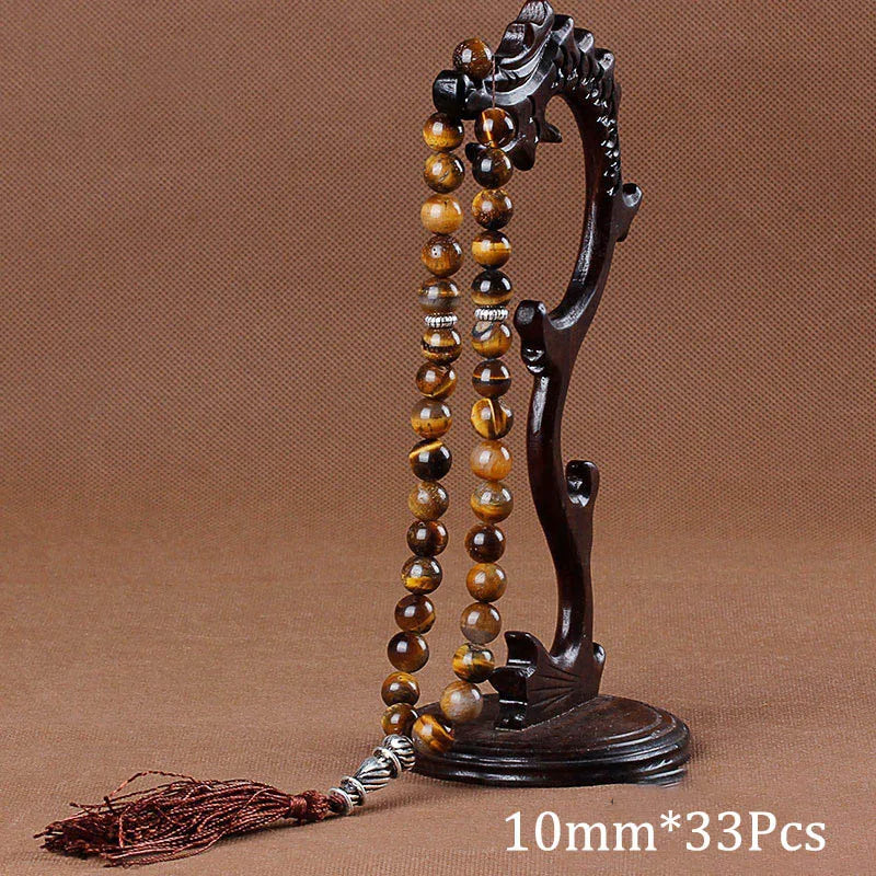 10mm Green Malachite Stone Bracelets Tassel Pendant 33 Prayer Beads Islamic Muslim Tasbih Allah Mohammed Rosary For Women Men