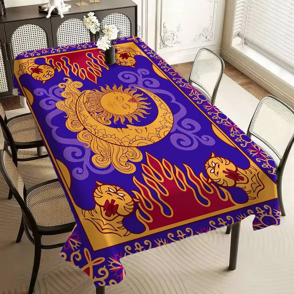 Flying Carpet Aladdin Rectangle Tablecloth - Waterproof, Easy Clean For Home Dinners, Parties & Outdoor Picnics