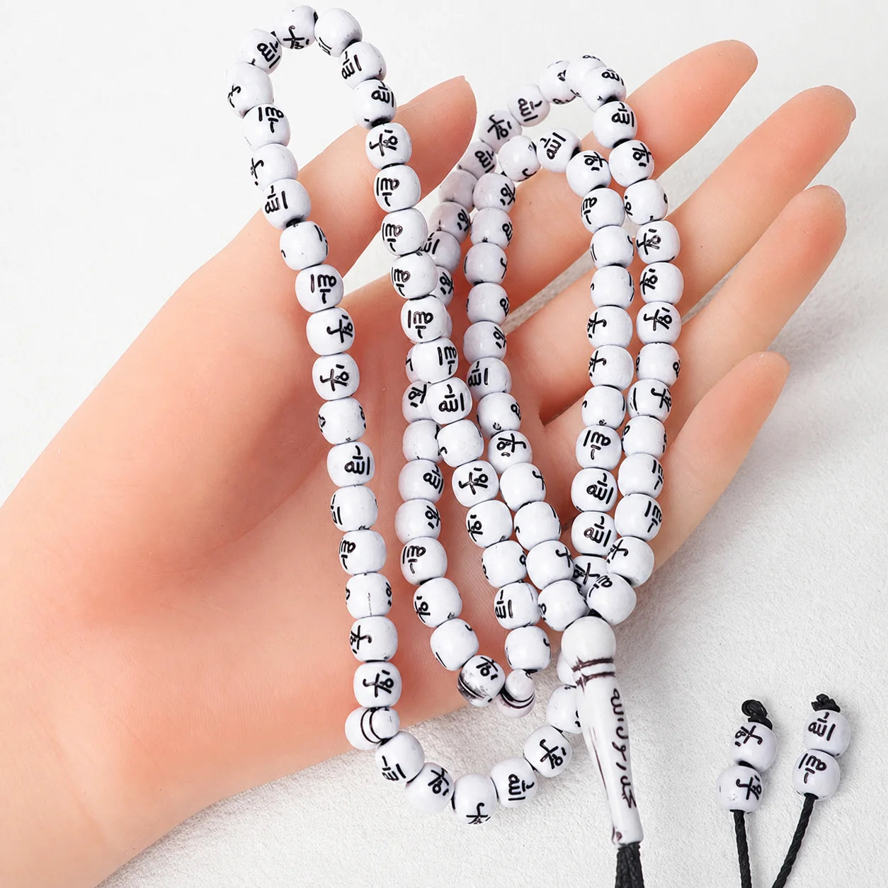 Muslim Tasbih 99 Rosary Beads Islam Prayer Beads with Allah Muhammad Names Engraved on Islamic Religion Eid Ramadan Gift