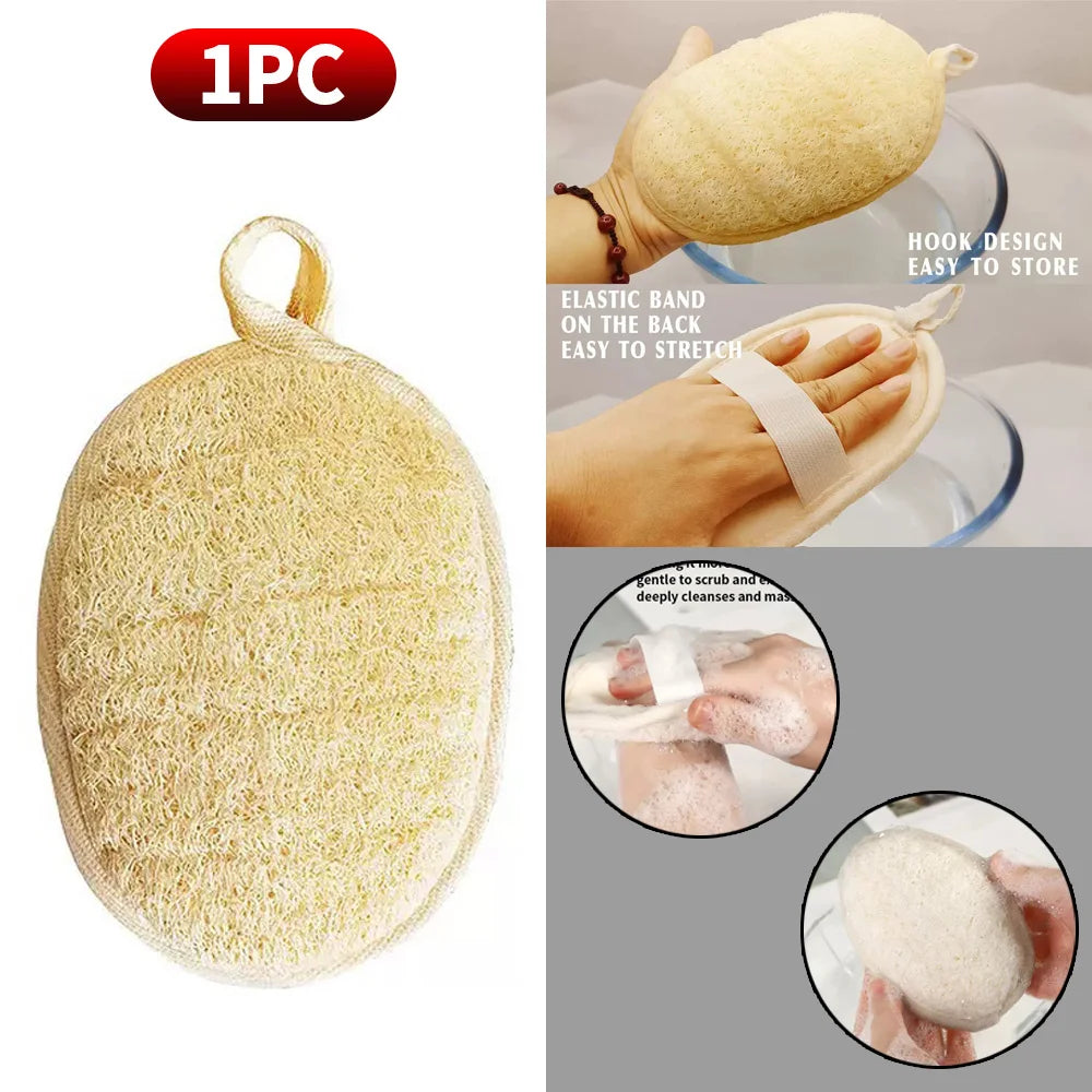 6 pieces, 3 pieces, 1 piece of loofah sponge bath towel - loofah bath towel - essential tool for home bathing