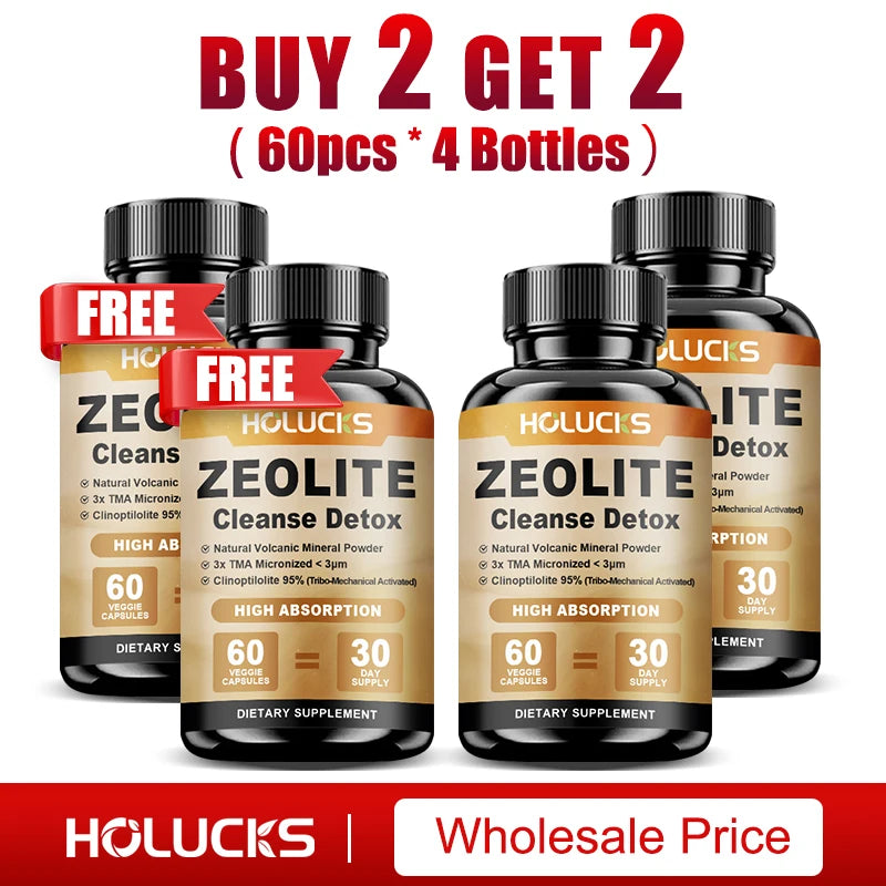 Zeolite Cleanse Detox Supplement, Supports Kidney Repair, Full Body, Liver & Colon Detox, for Mental Clarity & Focus