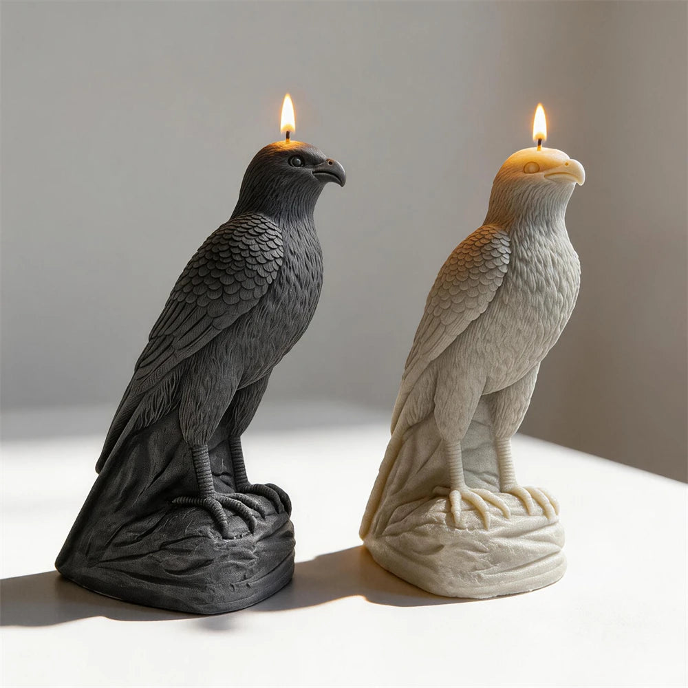 21CM Arabic Falcon Figurine Silicone Mold Home Decor Arabian Falcon Statue Soy Wax Candle Mold Animal Resin Plaster Mould