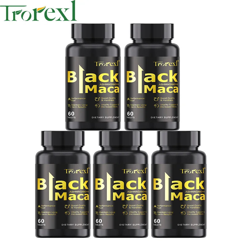 Natural Black Maca ERECTEnhancer, Male Power Strength Supplements for Volume Enhancing, Max Stamina Capsule for Man