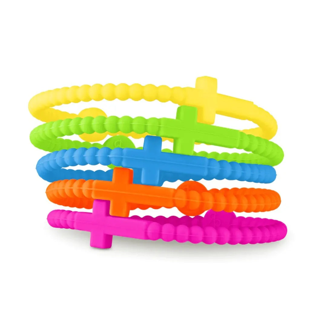 5PCS/Set Fashion Simple Macaron Color Cross Bracelets for Women Men Jesus Silicone Bracelets Friendship Jewelry Gifts