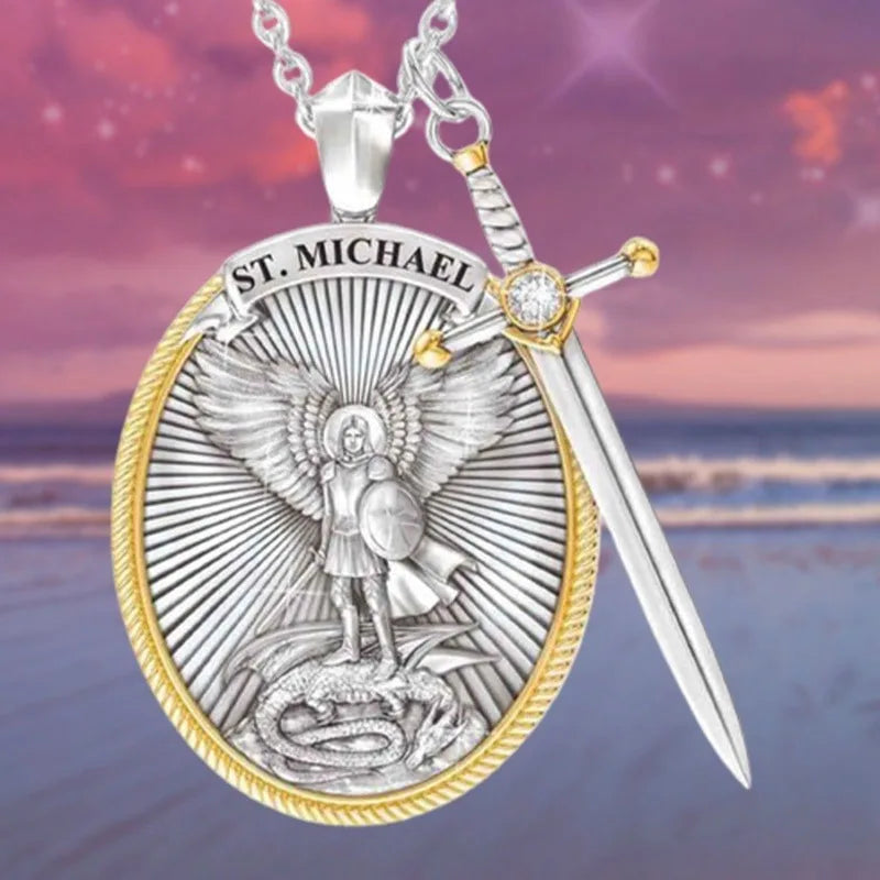 Catholic Patron Saint Pendant Michael St. Michael The Archangel Pendant Necklace