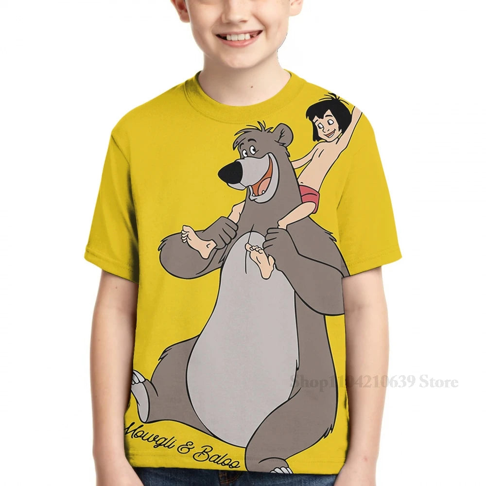 All over print Mowgli Baloo Shirt Sticker Mask men T-Shirt women fashion girl t shirt boy tops tees Short Sleeve tshirts
