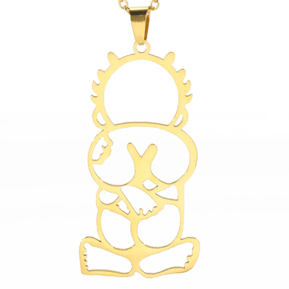 LIKGREAT Fashion Jewelry Handala Hanzala Palestine Stainless Steel Necklace Boy Pendant Chain Necklace Gift for Women Men New