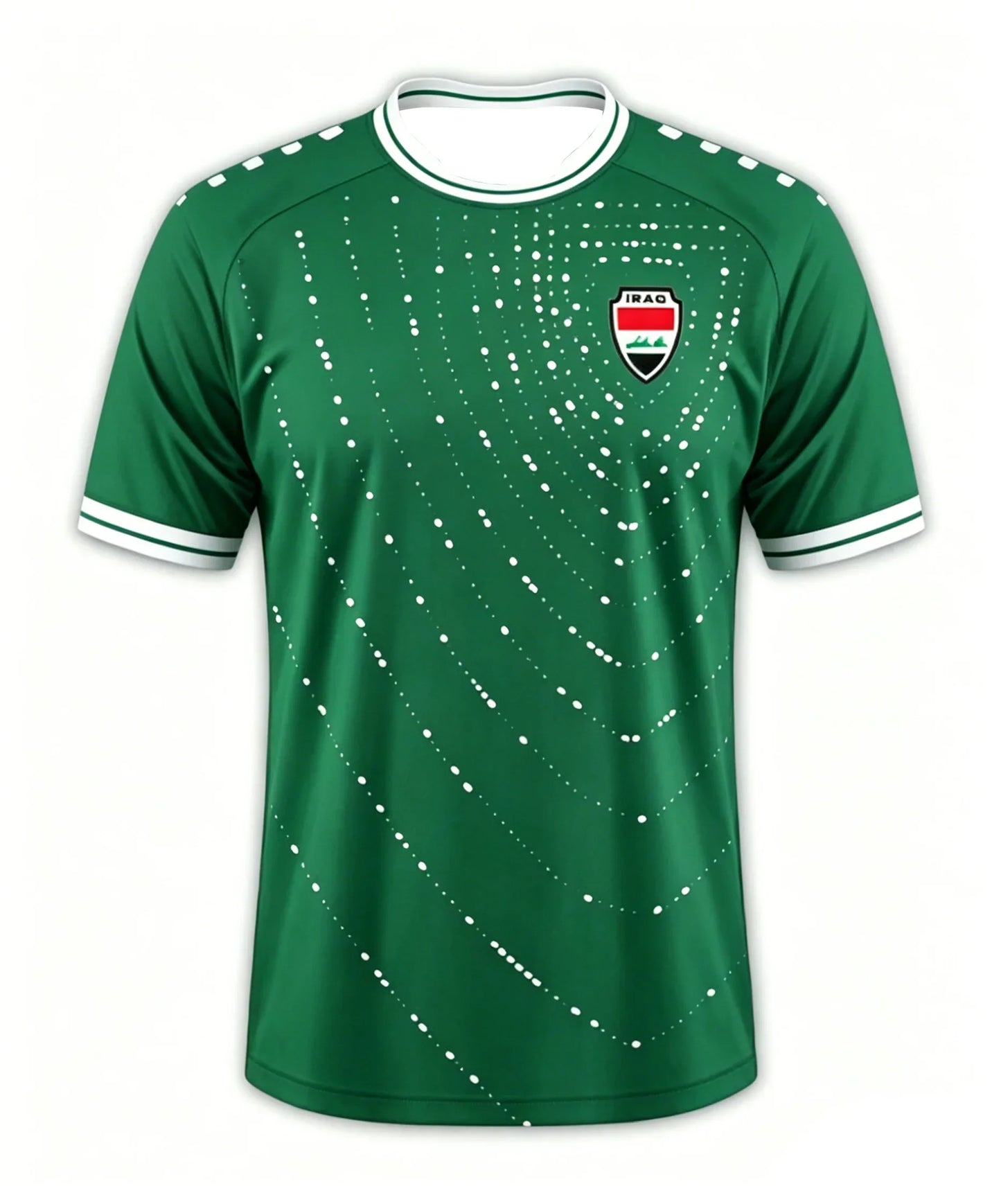 Iraq Inspired Football Jersey Men Quick Dry Breathable Short Sleeve Soccer Shirt Fans Outdoor Sports Casual Tee Green White