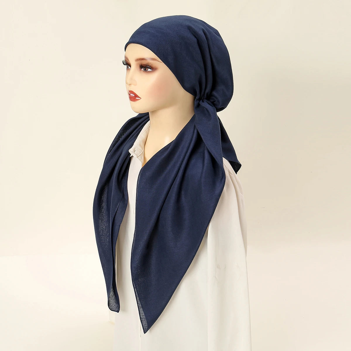 Wholesale Cotton Instant Muslim Hijab Inner Wrap Undercap Triangle Scarf Hijab Plain Islamic Turban Bonnet Soft Headband Hat