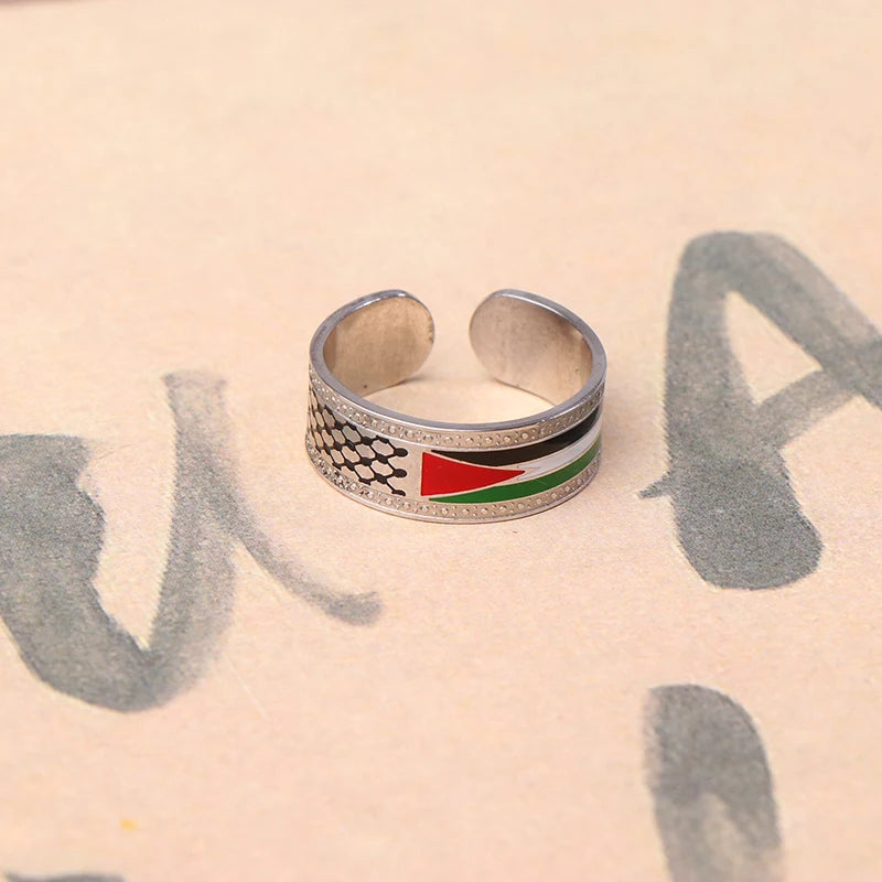 Luxurious and Exclusive Arab National Style Palestinian Scarf Kufiya Ring; Ideal Jewelry Gift for Modern Men and Women