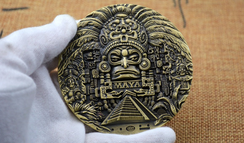 Mayan AZTEC CALENDAR souvenirs predict commemorative coins art collection gifts commemorative coins collections interesting