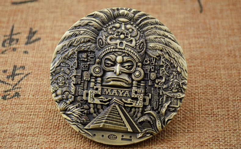 Mayan AZTEC CALENDAR souvenirs predict commemorative coins art collection gifts commemorative coins collections interesting