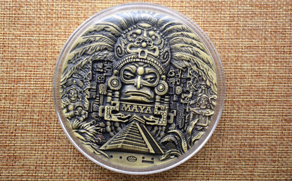 Mayan AZTEC CALENDAR souvenirs predict commemorative coins art collection gifts commemorative coins collections interesting