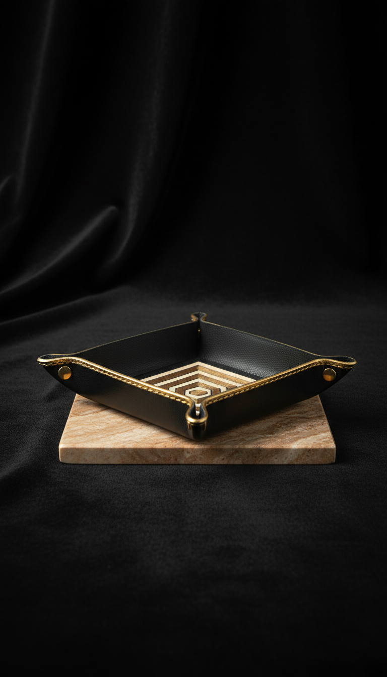 Baroque Glass Candle Holder With Gold Trim