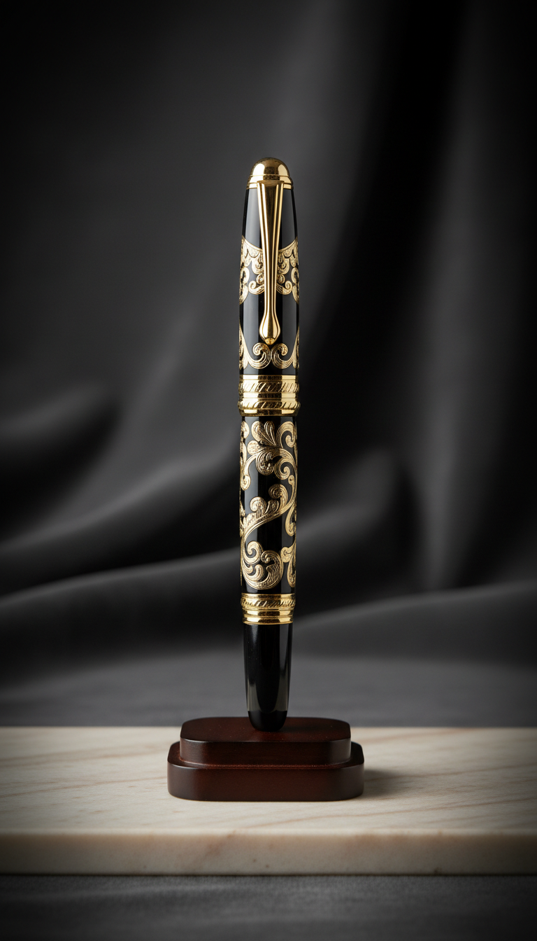 Leather Desk Folio With Ornate Borders