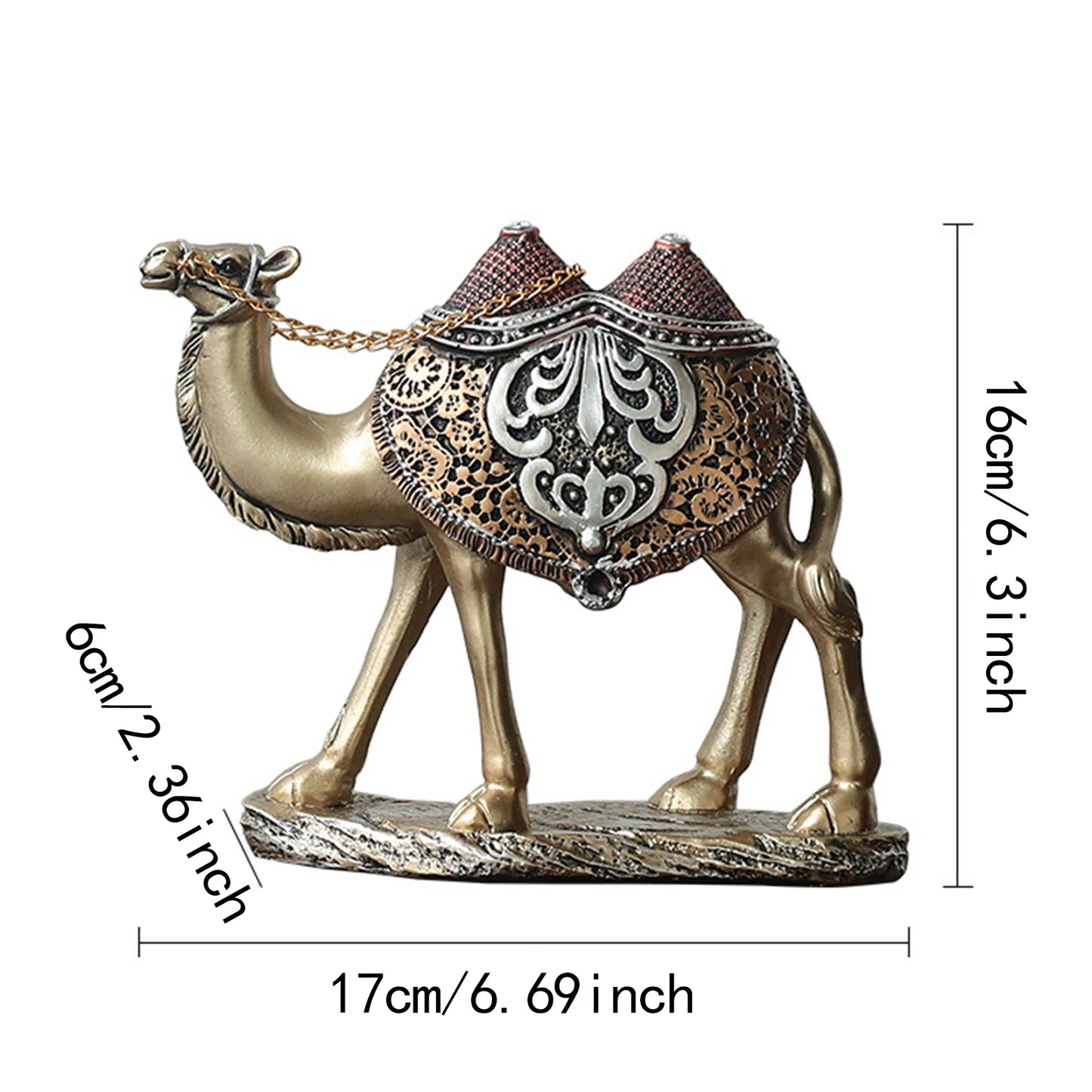 Modern Camel Resin Sculpture – Arabian Desert Figurine for Shelf & Desk Decor