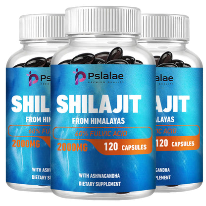 Shilajit - Active Brain, Boost Energy & Immunity, Build Muscle, Relax Mind - 120 Capsules