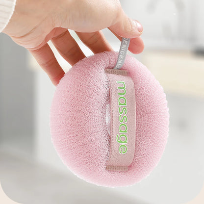 Shower Loofah Bath Sponge With Hanging Rope Exfoliating Soft Mesh Body Scrubber Rich Lather 3D Knit Design For Smooth Skin