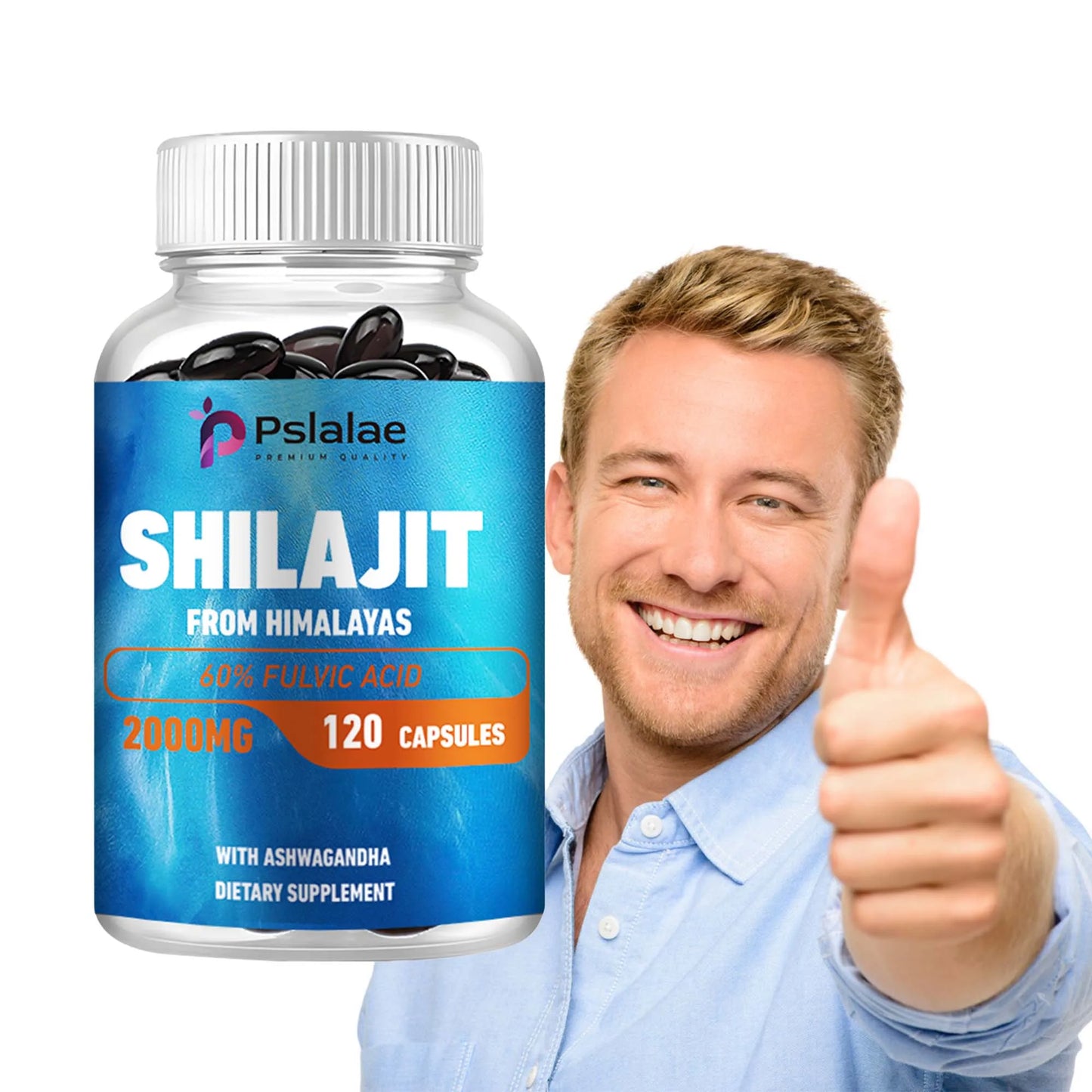 Shilajit - Active Brain, Boost Energy & Immunity, Build Muscle, Relax Mind - 120 Capsules