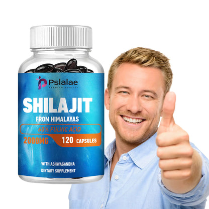 Shilajit - Active Brain, Boost Energy & Immunity, Build Muscle, Relax Mind - 120 Capsules