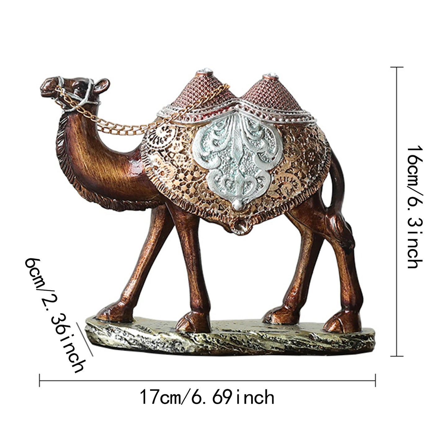 Modern Camel Resin Sculpture – Arabian Desert Figurine for Shelf & Desk Decor