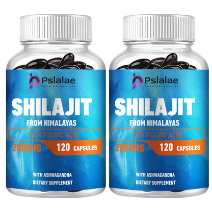 Shilajit - Active Brain, Boost Energy & Immunity, Build Muscle, Relax Mind - 120 Capsules