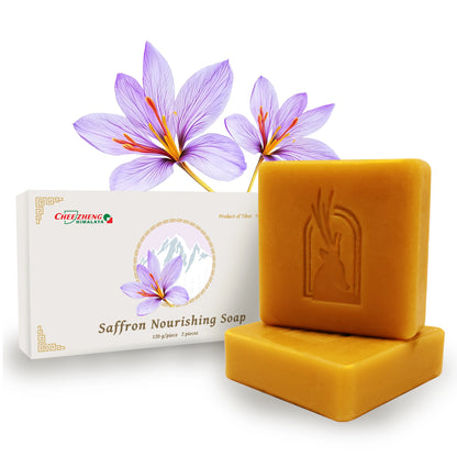 CheezhengHimalaya Bath Bomb and Saffron Soap Set, Relaxing and Brightening, Tibetan Herbal Skincare Combo for Luxurious Care