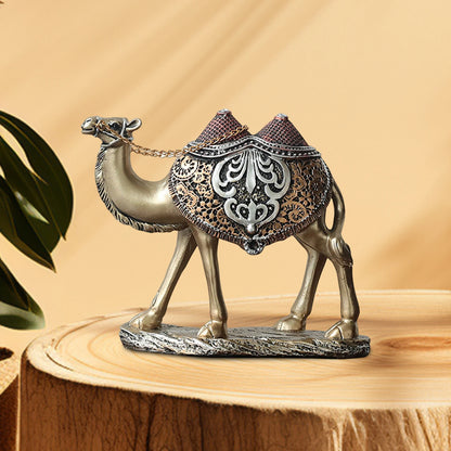 Modern Camel Resin Sculpture – Arabian Desert Figurine for Shelf & Desk Decor