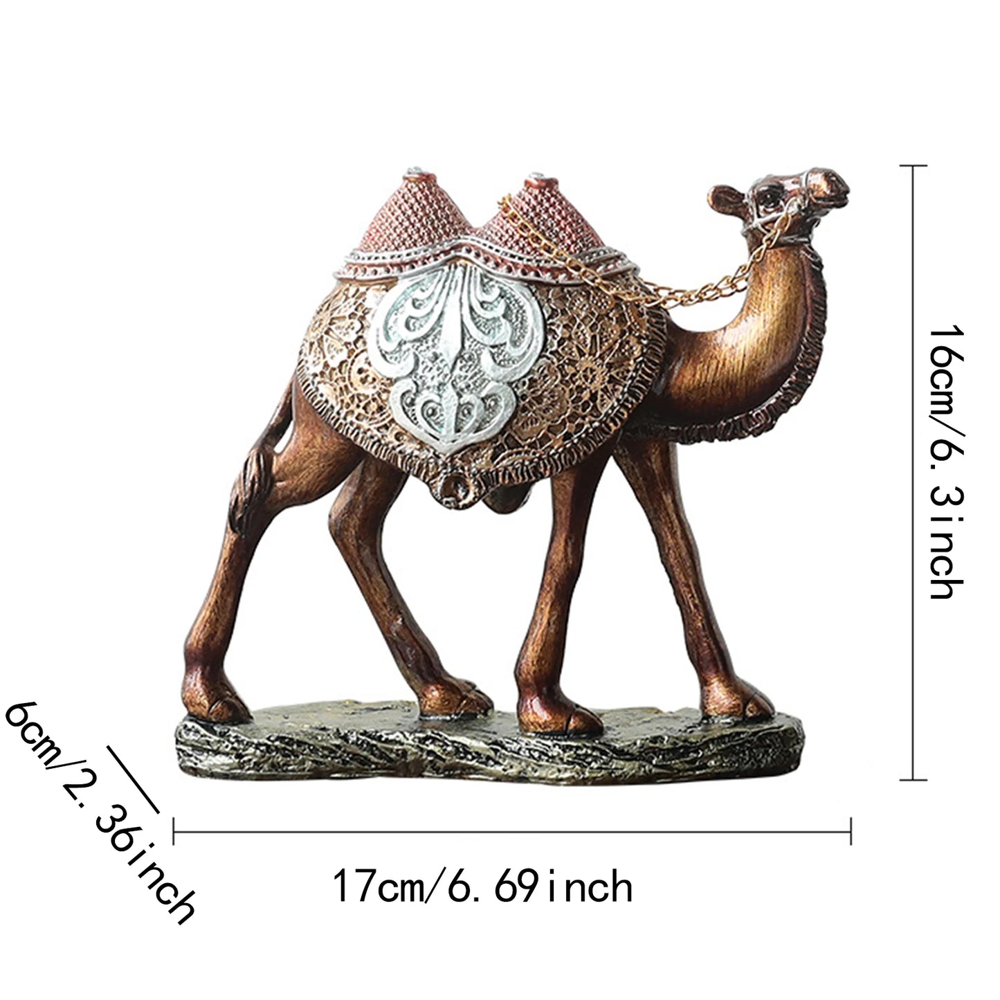 Modern Camel Resin Sculpture – Arabian Desert Figurine for Shelf & Desk Decor