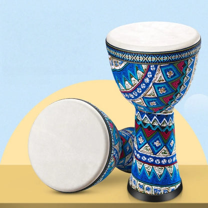 8-inch African Drum,Djembe Hand Drum,Goatskin Drum Surface with Shoulder Strap Percussion Musical Instrument  for Beginners