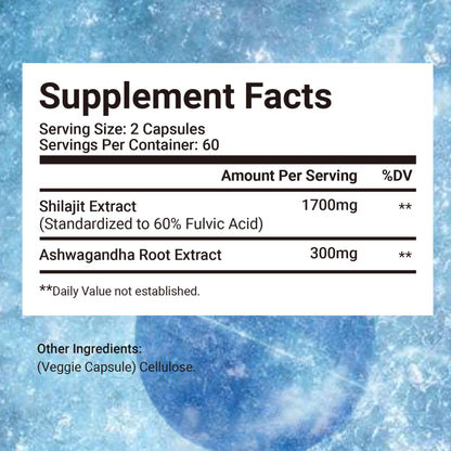Shilajit - Active Brain, Boost Energy & Immunity, Build Muscle, Relax Mind - 120 Capsules