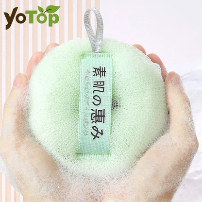 Shower Loofah Bath Sponge With Hanging Rope Exfoliating Soft Mesh Body Scrubber Rich Lather 3D Knit Design For Smooth Skin