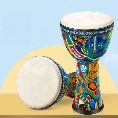 8-inch African Drum,Djembe Hand Drum,Goatskin Drum Surface with Shoulder Strap Percussion Musical Instrument  for Beginners