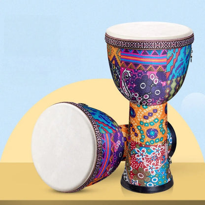 8-inch African Drum,Djembe Hand Drum,Goatskin Drum Surface with Shoulder Strap Percussion Musical Instrument  for Beginners