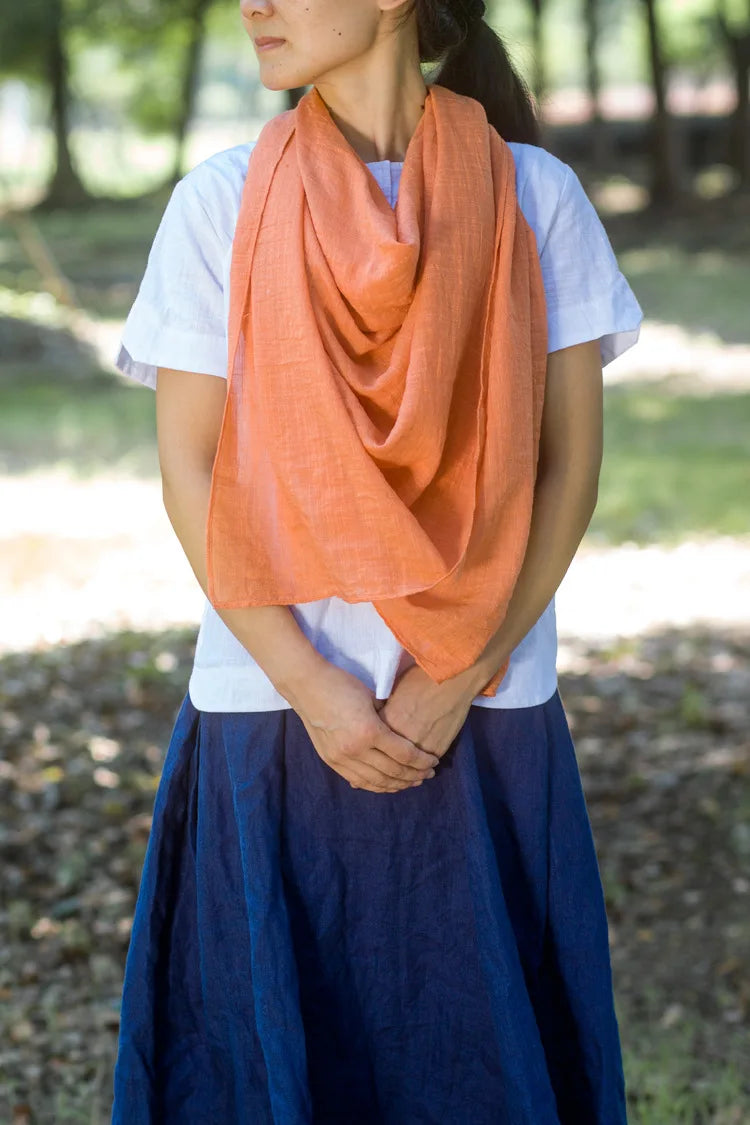 Autumn and Winter Cotton Blend Solid Scarfs For Ladies 75*190 Cotton Hijab Scarf