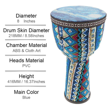 8  Inch  Professional African Djembe Drum Wood Good Sound Traditional Musical Instrument
