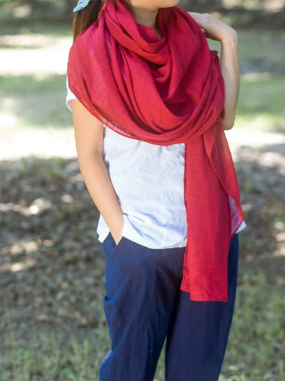 Autumn and Winter Cotton Blend Solid Scarfs For Ladies 75*190 Cotton Hijab Scarf