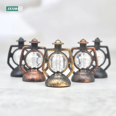 12-Piece Mini Lantern Set – Retro Oil Lamp Ornaments for Dollhouse & Festival Decor