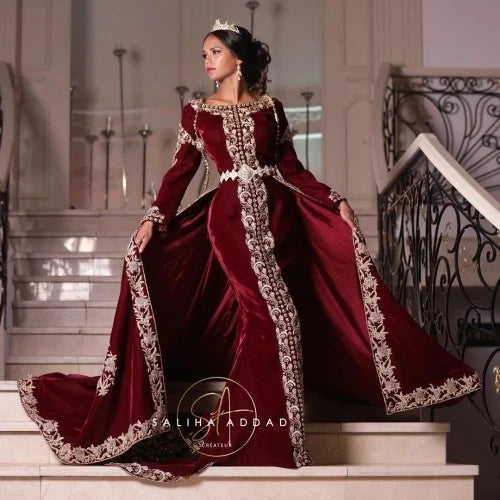 Burgundy Velvet – The Custom Moroccan Kaftan for the Muslim Woman in America