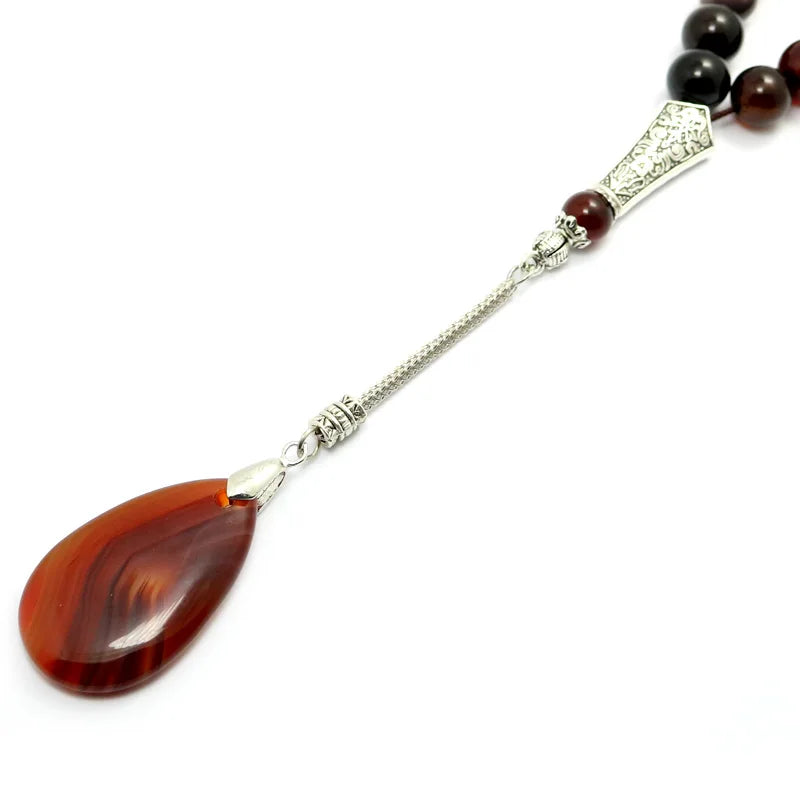 Charm Jewelry Pendant Original Natural  Agate Stone Bracelet Tesbih Islamic Prayer Beads Prayer Beads Rosary Tasbeeh Muslim