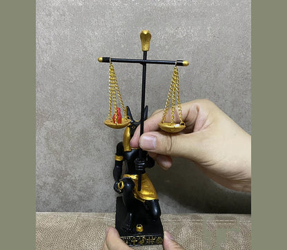 Anubis Fair Scale Statue – Egyptian Jackal God of Justice for Study Room Decor
