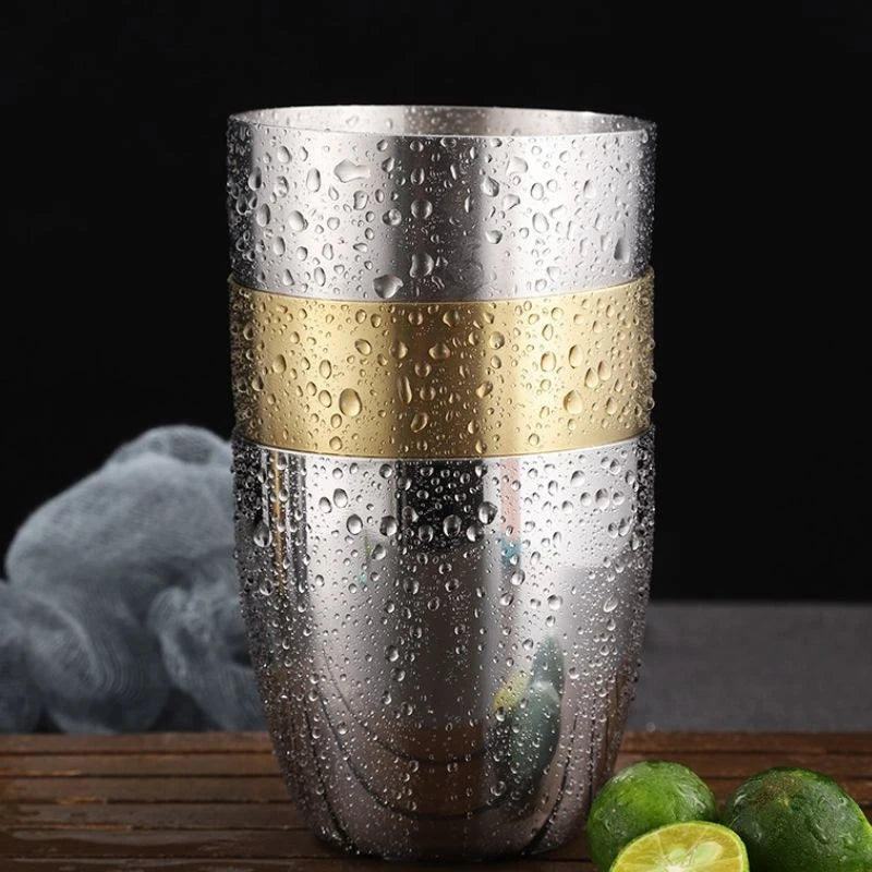 Stainless Steel Cup Stackable Water Coffee Cup Small Portable Wide Mouth Beer Tea Cup Wine Cup Mouthwash Cup